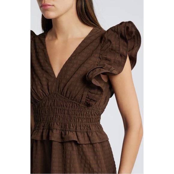 MOON RIVER Ruffle Midi Dress Large - Picture 4 of 12